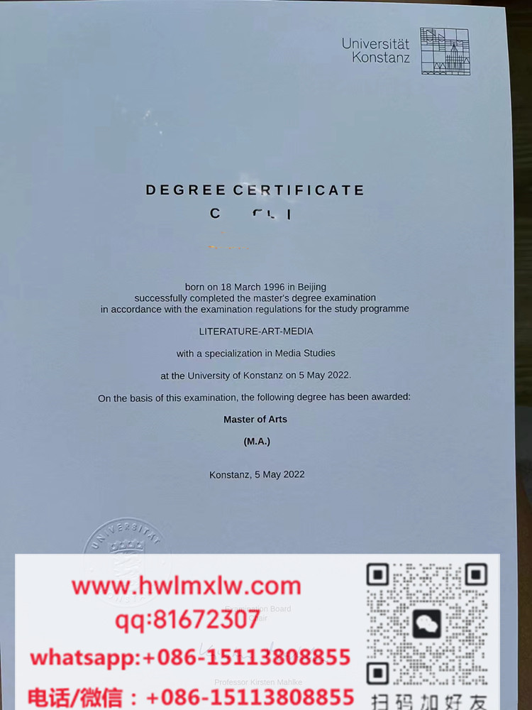 Universität Konstanz Master Diploma Certificate