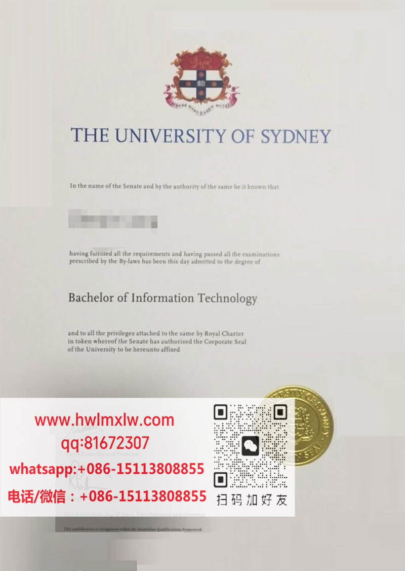 The University of Sydney Bachelor Diploma Certificate
