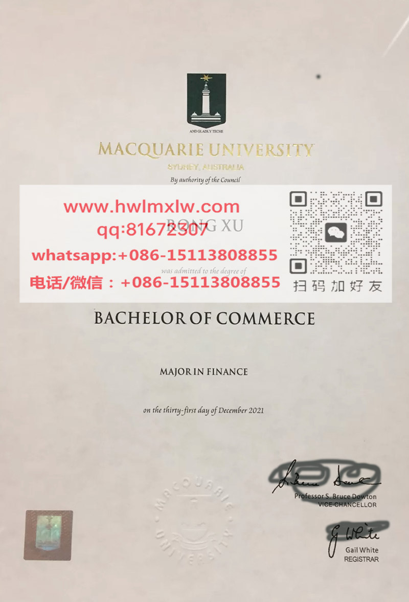 麦考瑞大学2021年本科毕业证书样本|制作麦考瑞大学本科毕业证书|办理麦考瑞大学硕士文凭|Macquarie University  Bachelor Diploma Certificate